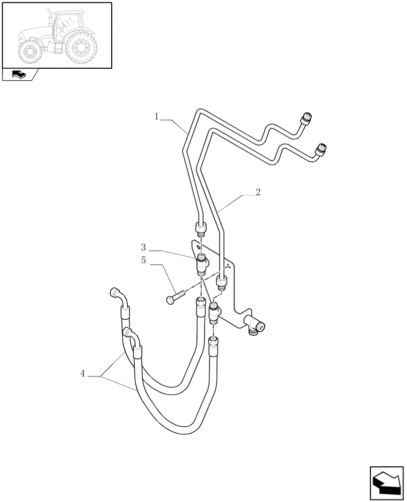 Схема запчастей Case IH PUMA 210 - (1.42.0/01) - (VAR.212-463) FRONT AXLE WITH ACTIVE SUSPENSIONS - FRONT HOSES SUSPENSION (04) - FRONT AXLE & STEERING