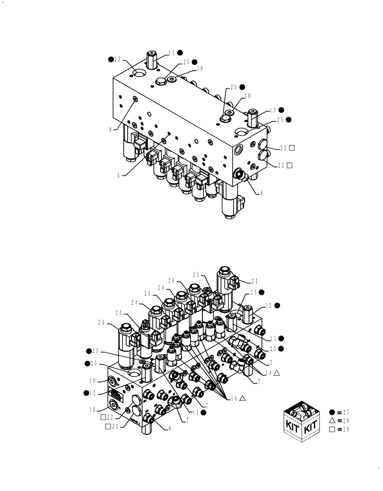 Схема запчастей Case IH 3330 - (35.359.02) - VALVE CONTROL - 8 BANK WITH FITTINGS (35) - HYDRAULIC SYSTEMS