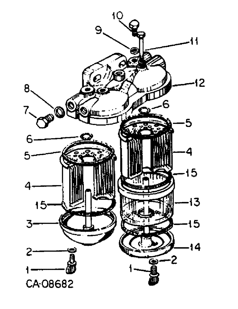 Схема запчастей Case IH 584 - (12-38) - TWIN FUEL FILTER, C.A.V., TRACTOR WITH ENGINE SERIAL NO. 312810 AND ABOVE Power