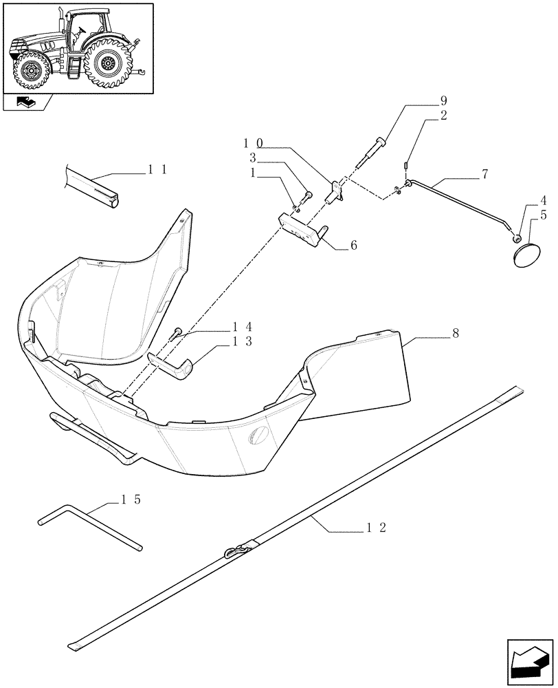 Схема запчастей Case IH PUMA 195 - (1.83.0[02]) - HOOD - LATCH - C6749 (08) - SHEET METAL