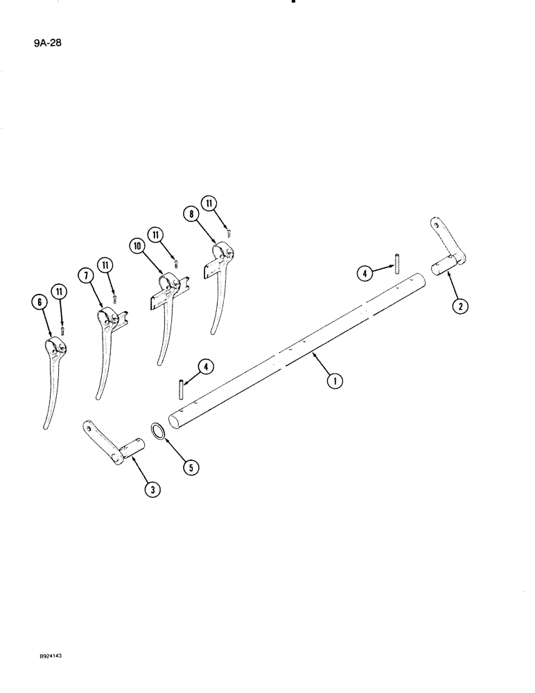 Схема запчастей Case IH 1020 - (9A-28) - 6 BAT REEL, BAT AND PLASTIC TINES, (HART-CARTER) (58) - ATTACHMENTS/HEADERS