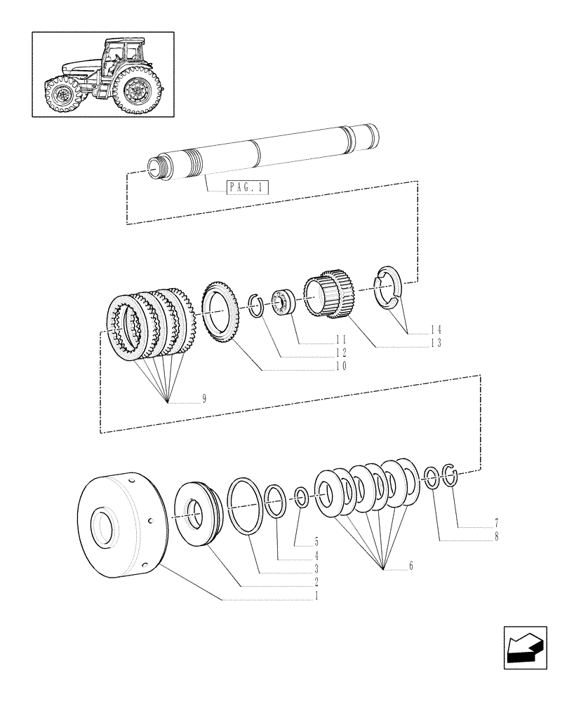 Схема запчастей Case IH MXM175 - (1.32.5[02]) - (VAR.147/1) FULL POWER SHIFT GEAR CHANGE 19X6 (50 KM/H) - CLUTCH COVER PLATE AND RELEVANT PARTS (03) - TRANSMISSION