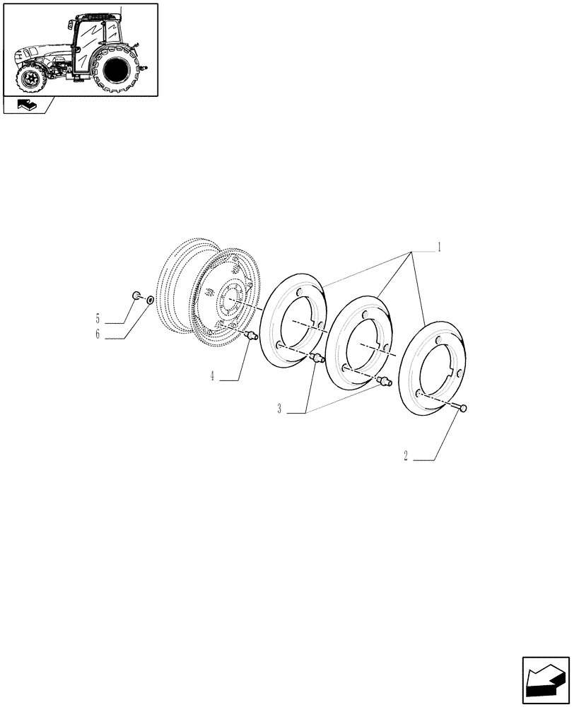 Схема запчастей Case IH FARMALL 75N - (1.48.2) - 4 REAR BALLAST (50KG) (VAR.330470) (05) - REAR AXLE