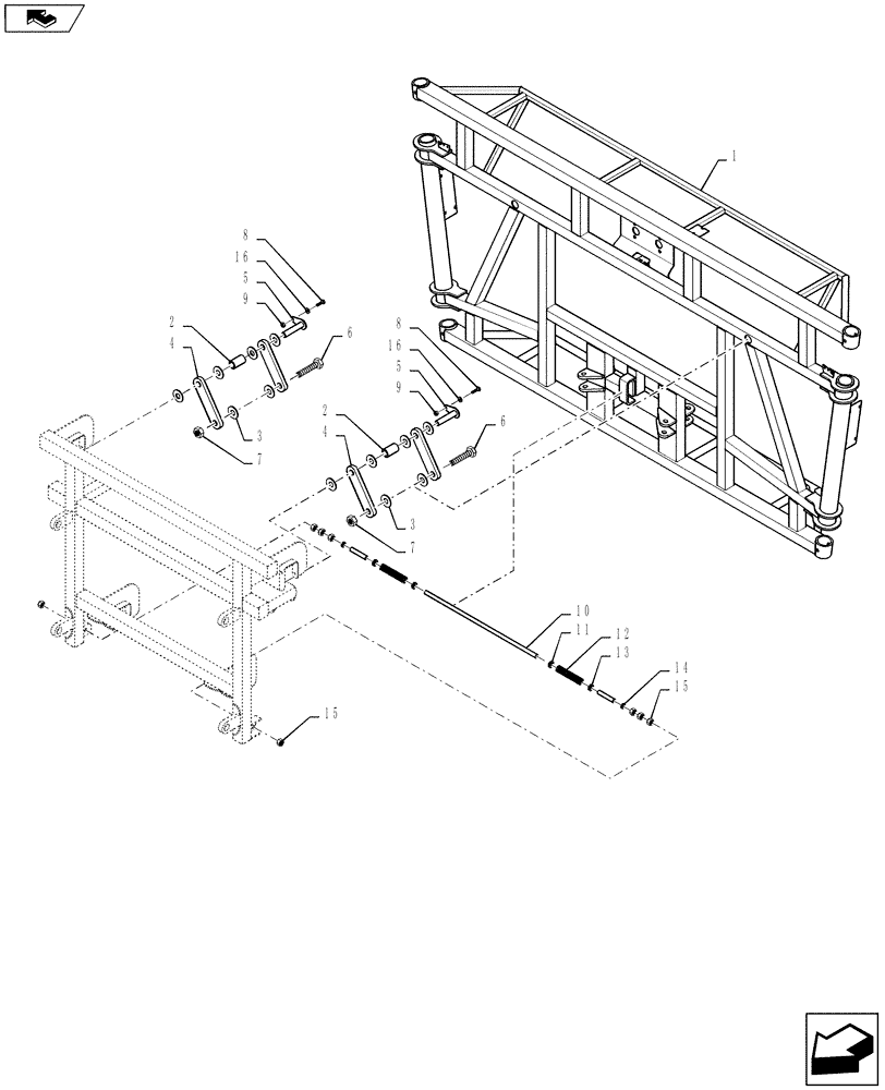 Схема запчастей Case IH 3230 - (39.105.02) - BOOM CENTER SECTION GROUP (39) - FRAMES AND BALLASTING