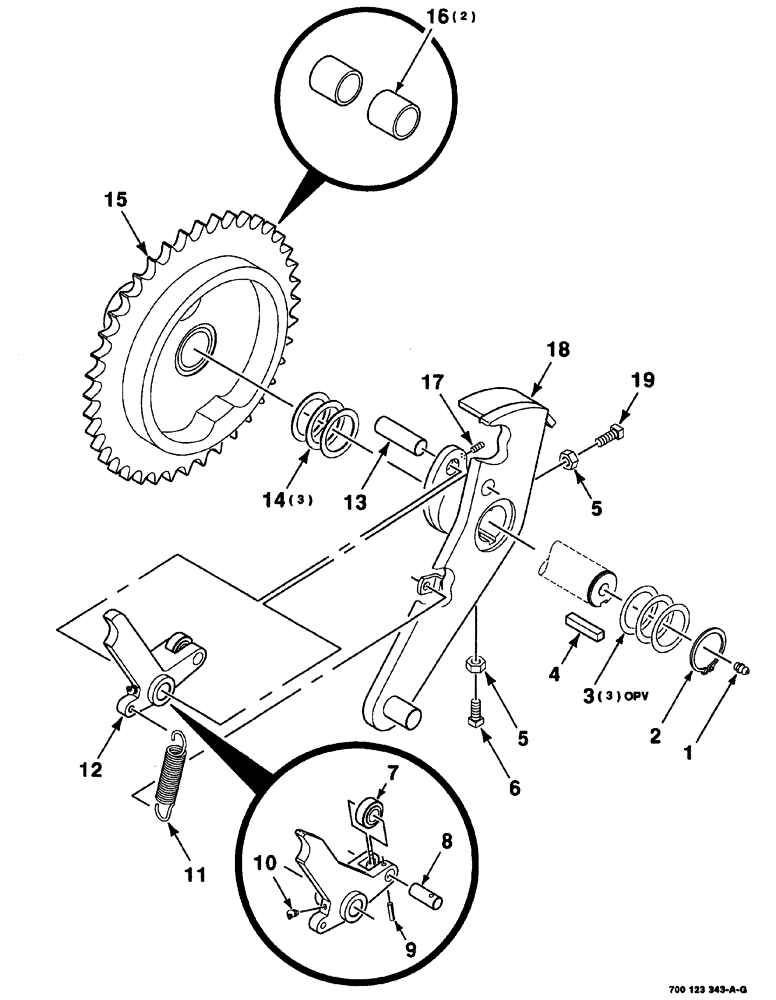 Схема запчастей Case IH 8576 - (06-010) - KNOTTER DRIVE CLUTCH ASSEMBLY, S.N. CFH013001 THRU CFH0117286 (14) - BALE CHAMBER