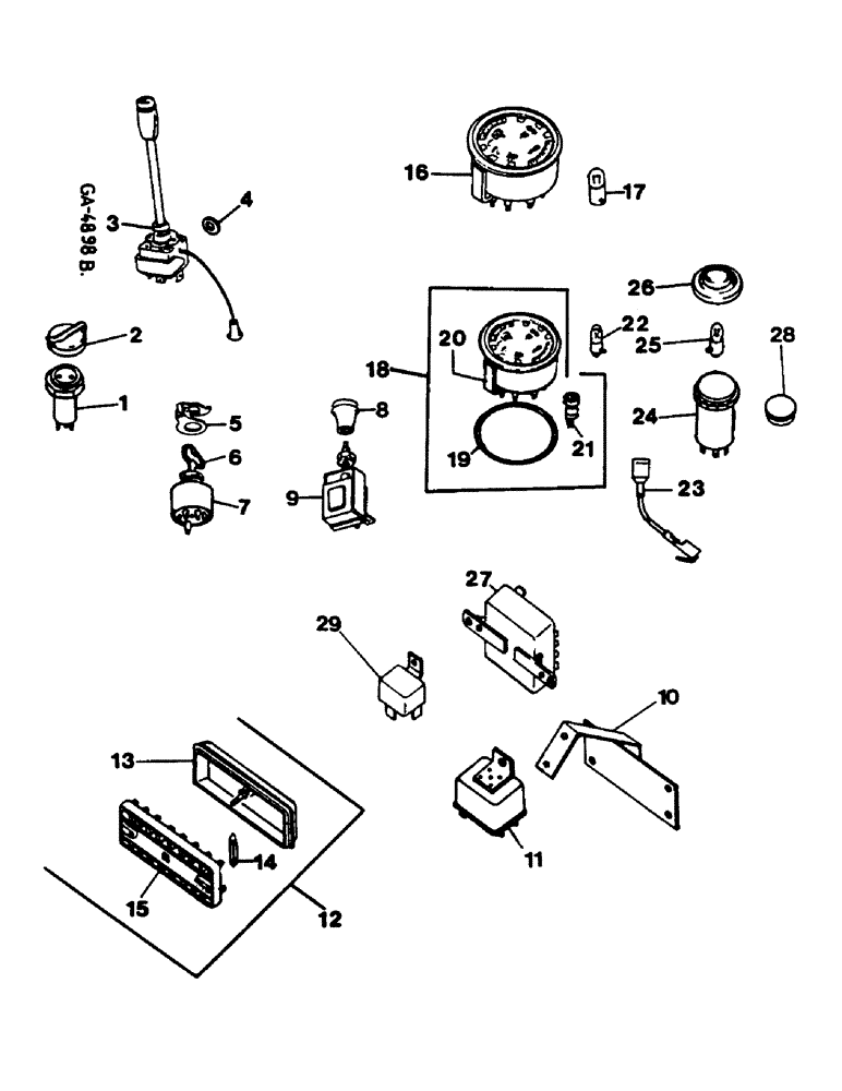 Схема запчастей Case IH 644 - (2J03) - ELECTRICAL INSTRUMENTS Instruments