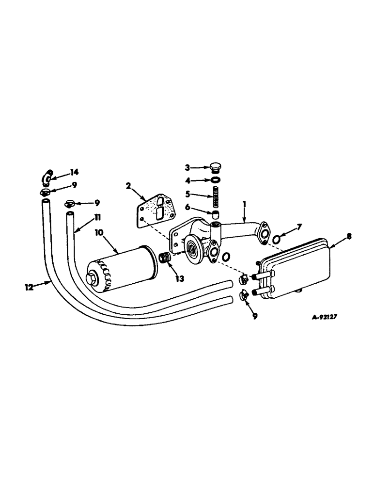 Схема запчастей Case IH V-345 - (B-29) - OIL COOLER AND FILTER 