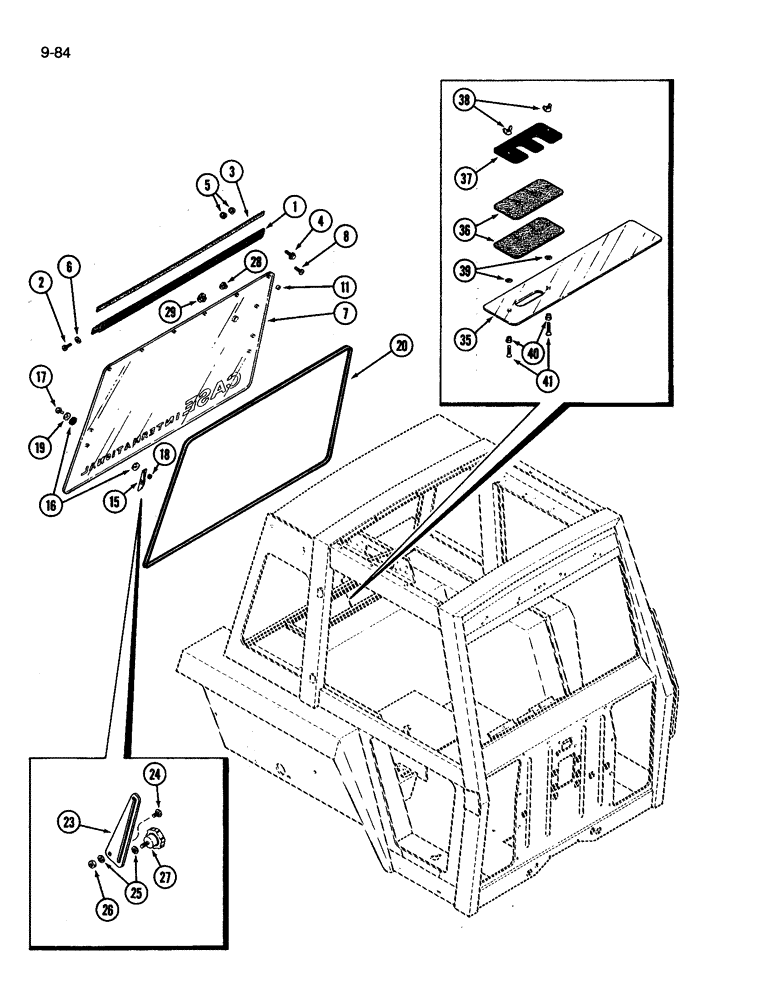 Схема запчастей Case IH 3394 - (9-084) - CAB, REAR WINDOW (09) - CHASSIS/ATTACHMENTS