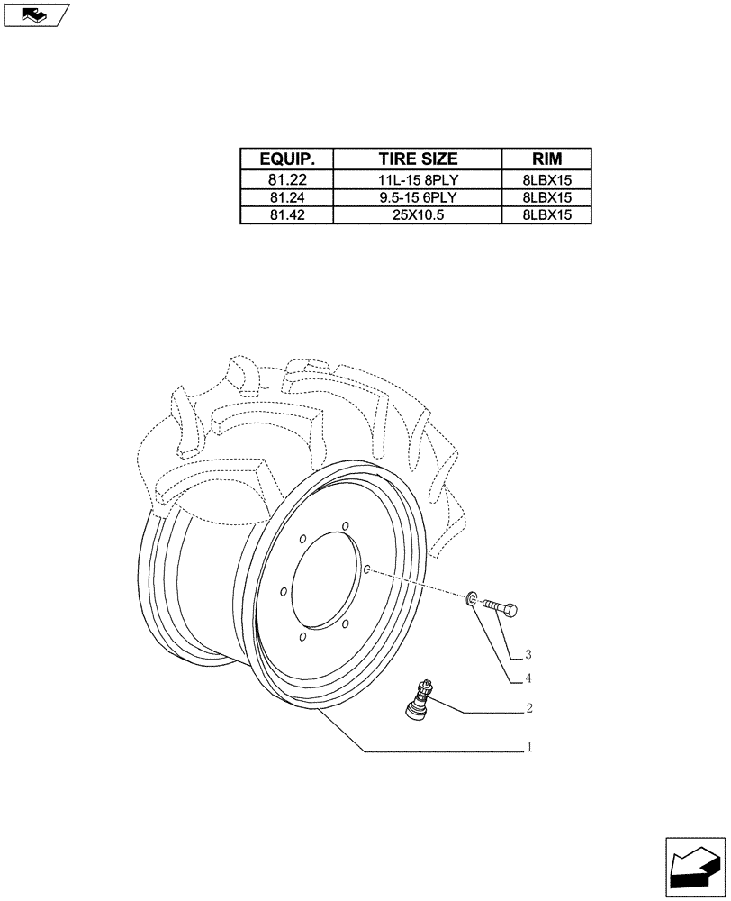 Схема запчастей Case IH FARMALL 65C - (44.511.03[02]) - FRONT WHEELS (44) - WHEELS