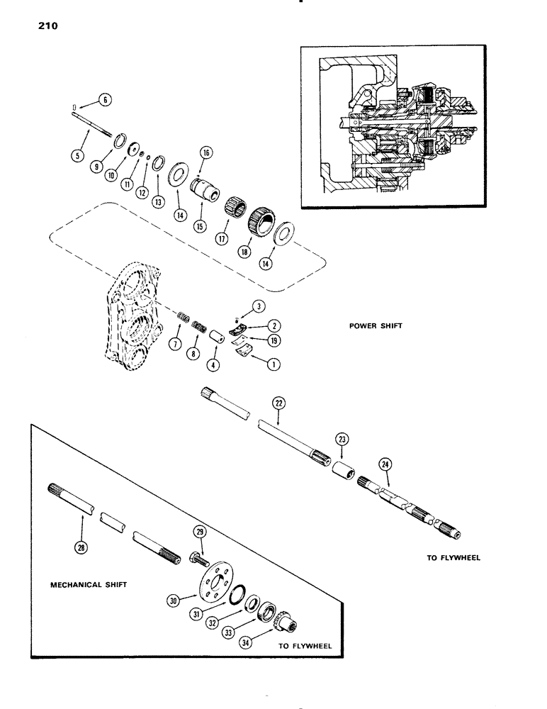 Схема запчастей Case IH 1090 - (210) - P.T.O. 1ST IDLER AND BRAKE (08) - HYDRAULICS