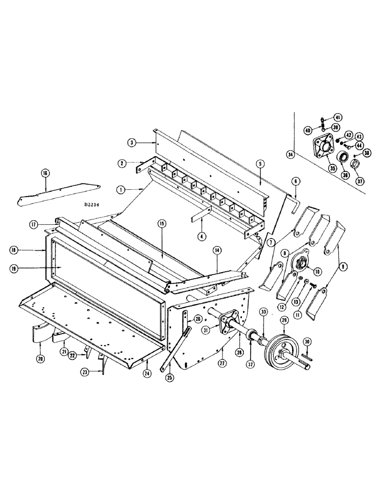 Схема запчастей Case IH 1010 - (202) - CUTTER AND SPREADER HOUSING, INNES STRAWCHOPPER ATTACHMENT (73) - RESIDUE HANDLING