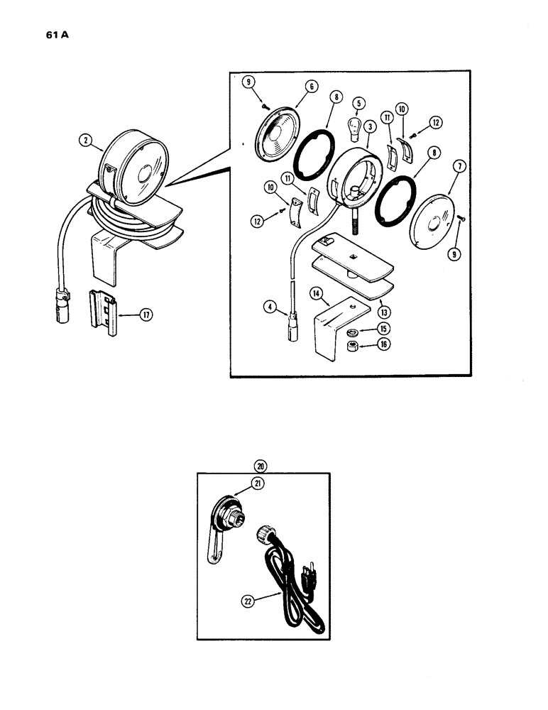 Схема запчастей Case IH 1170 - (061A) - WARNING LAMP (04) - ELECTRICAL SYSTEMS