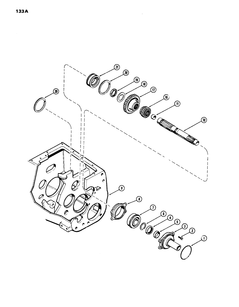 Схема запчастей Case IH 1070 - (133A) - RANGE SHAFT AND GEARS, MECHANICAL SHIFT (06) - POWER TRAIN