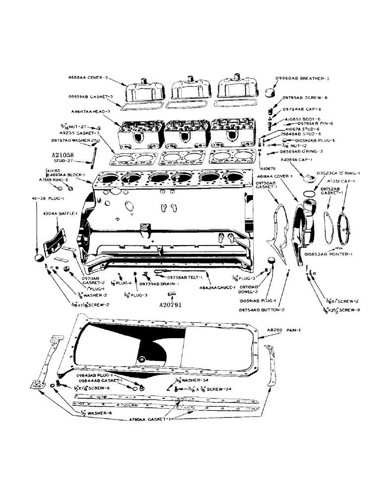 Схема запчастей Case IH 900 - (004) - DIESEL ENGINE, CYLINDER HEAD, CYLINDER BLOCK AND OIL PAN, CYLINDER HEAD (02) - ENGINE