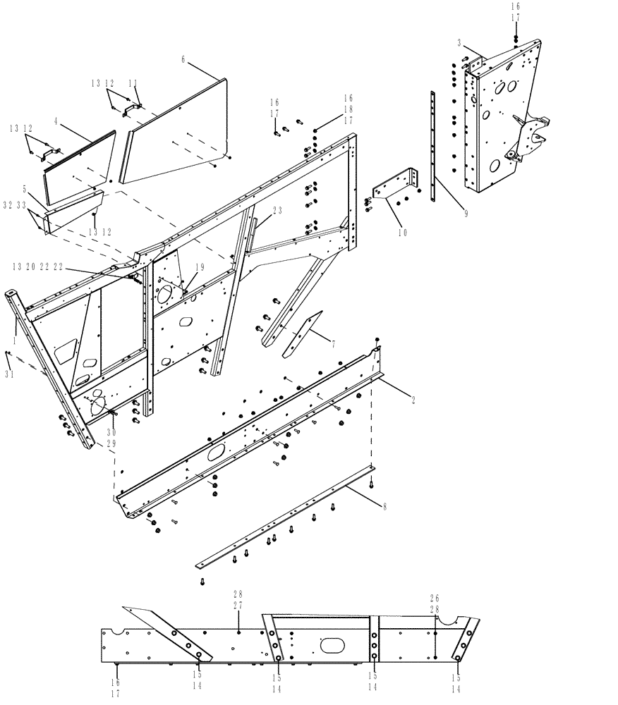 Схема запчастей Case IH 7130 - (66.260.36) - SIDE ASSEMBLY, SEPARATOR, LEFT HAND (66) - THRESHING