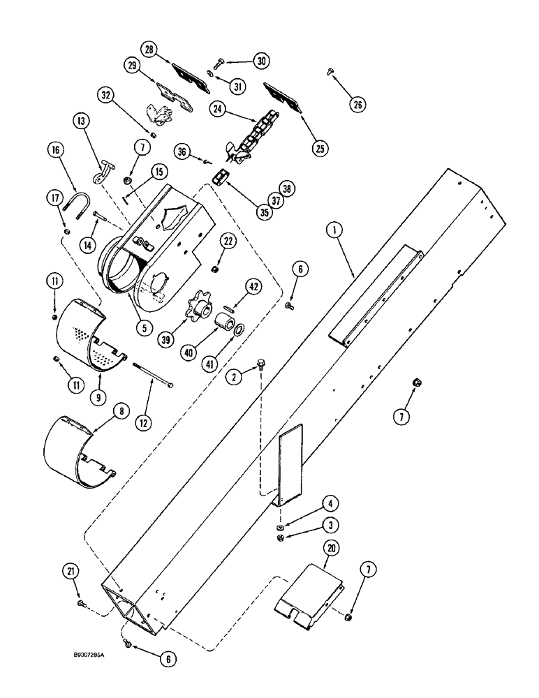 Схема запчастей Case IH 1666 - (9D-30) - TAILINGS ELEVATOR, HOUSING AND CONVEYOR (16) - GRAIN ELEVATORS & AUGERS