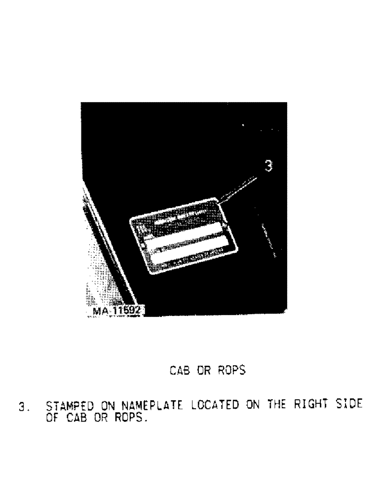 Схема запчастей Case IH 1586 - (01-04) - INTRODUCTION - SERIAL NUMBER LOCATION (00) - GENERAL