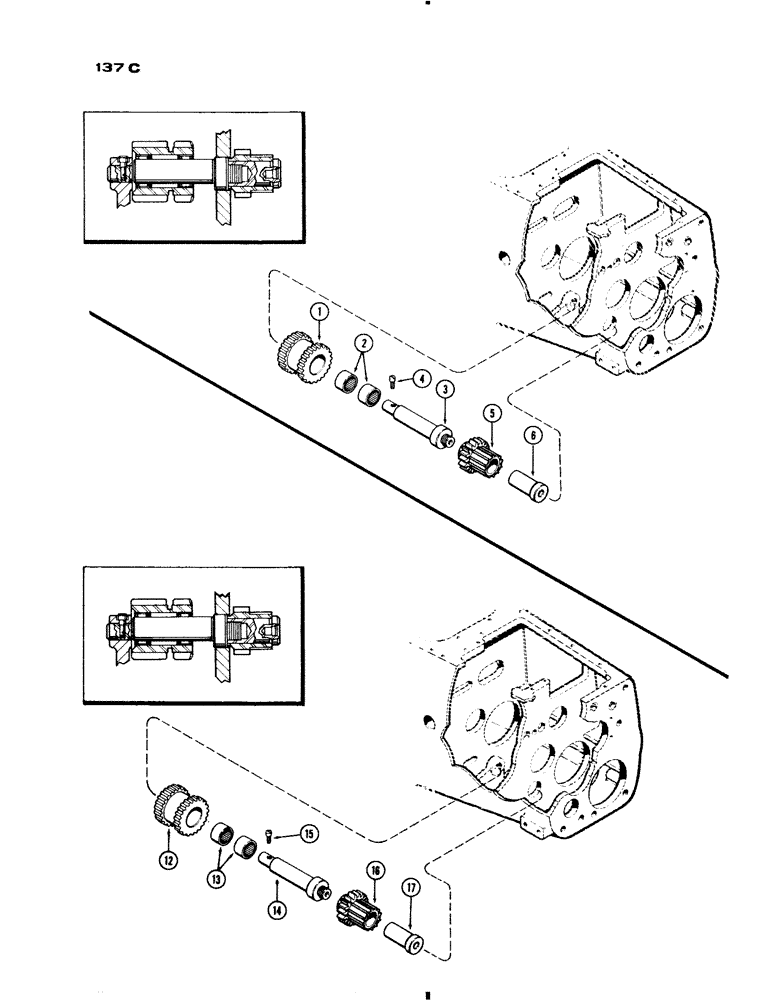 Схема запчастей Case IH 730 SERIES - (137C) - REVERSE IDLER SHAFT (06) - POWER TRAIN