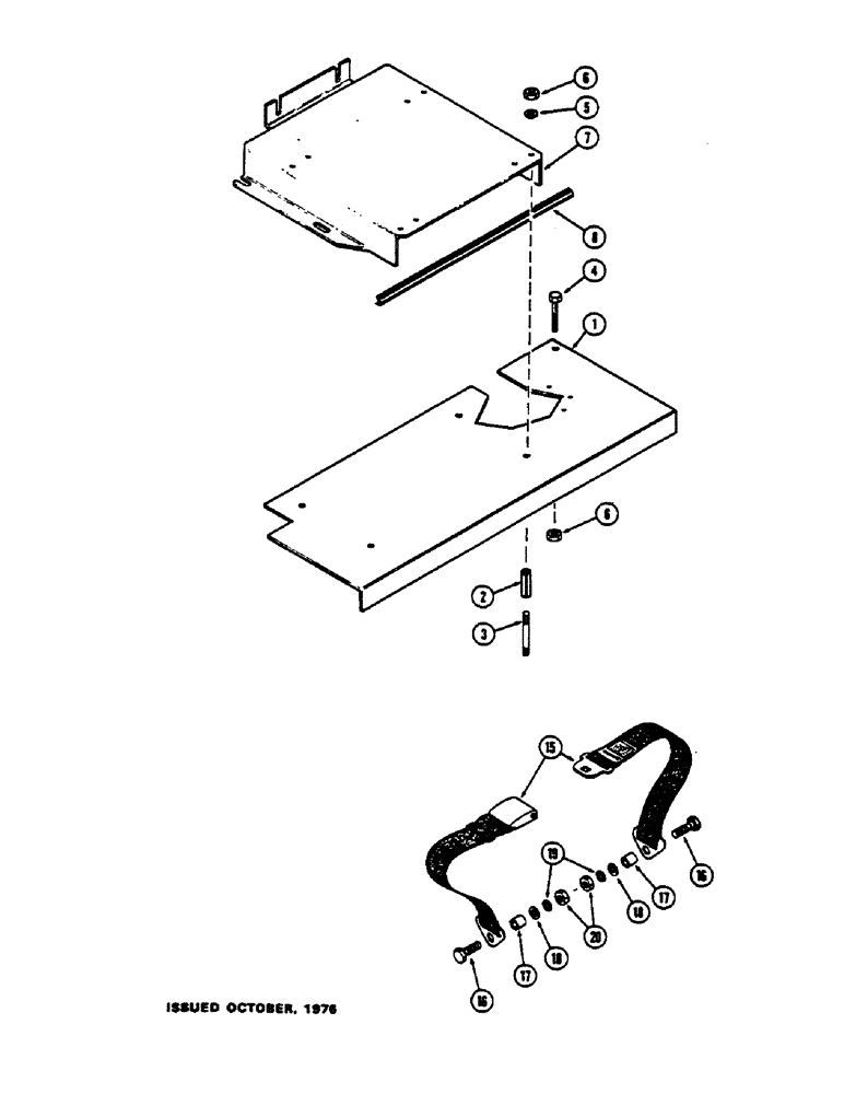 Схема запчастей Case IH 1175 - (214) - SEAT SUPPORT PLATE, FIRST USED TRACTOR SERIAL NUMBER 8802110 (09) - CHASSIS