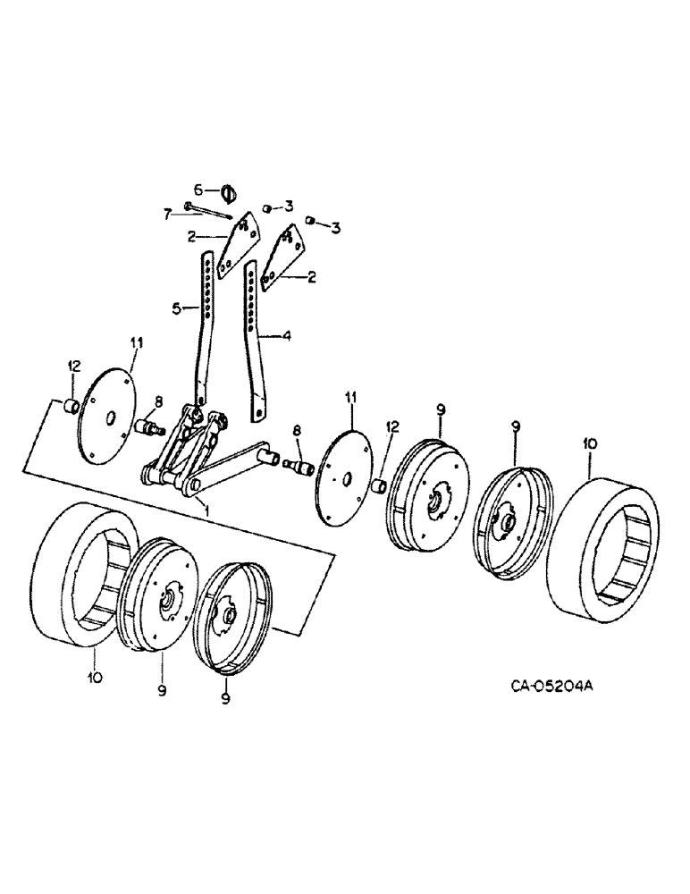 Схема запчастей Case IH 500 - (C-54) - GAUGE WHEEL ATTACHMENT, QUANTITIES SHOWN ARE PER ROW 