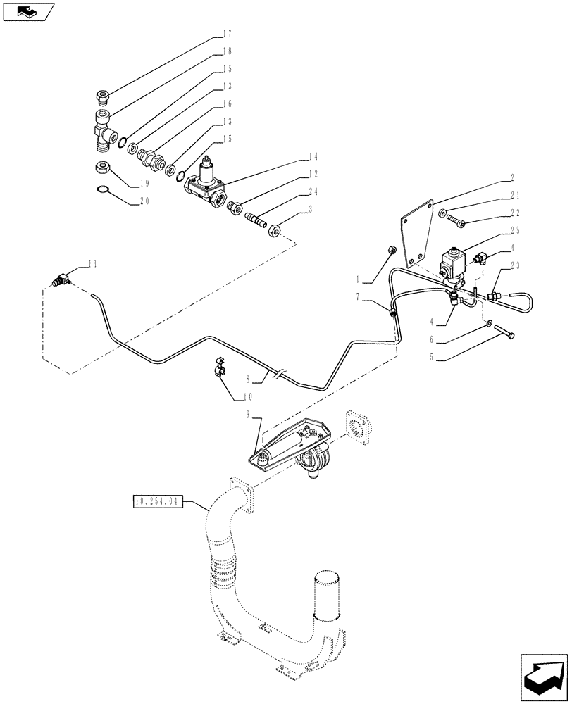 Схема запчастей Case IH PUMA 215 - (10.254.04[02]) - EXHAUST BRAKE - EXHAUST SYSTEM AND SUPPORT (VAR.743040) (10) - ENGINE