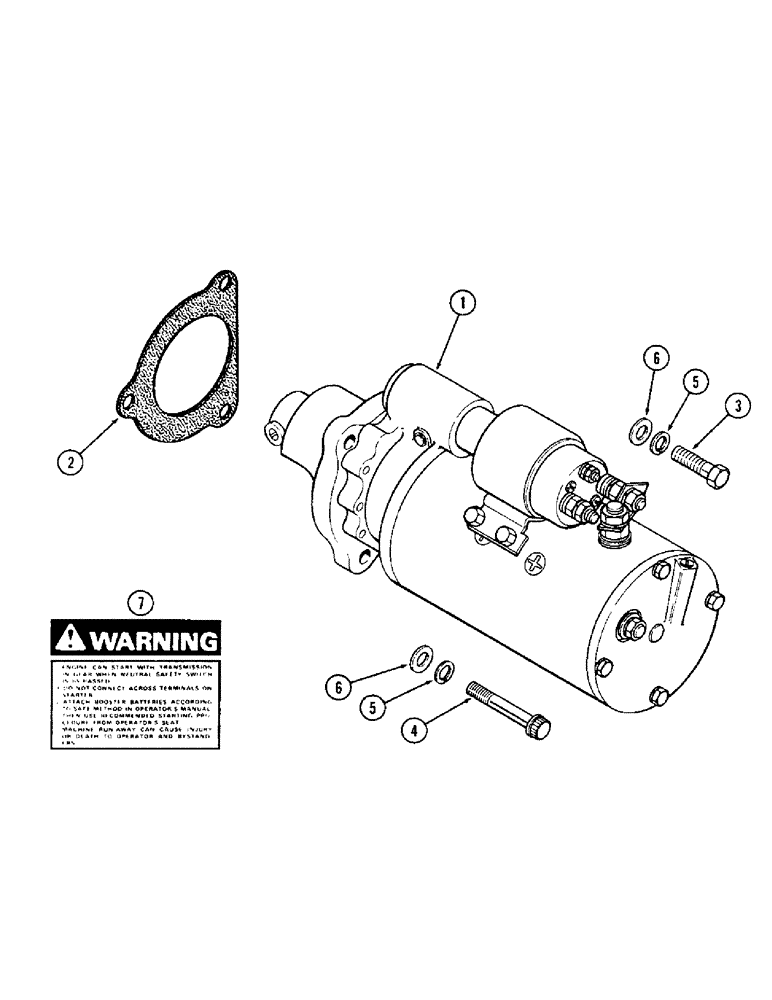 Схема запчастей Case IH 1370 - (094) - STARTER MOUNTING (04) - ELECTRICAL SYSTEMS