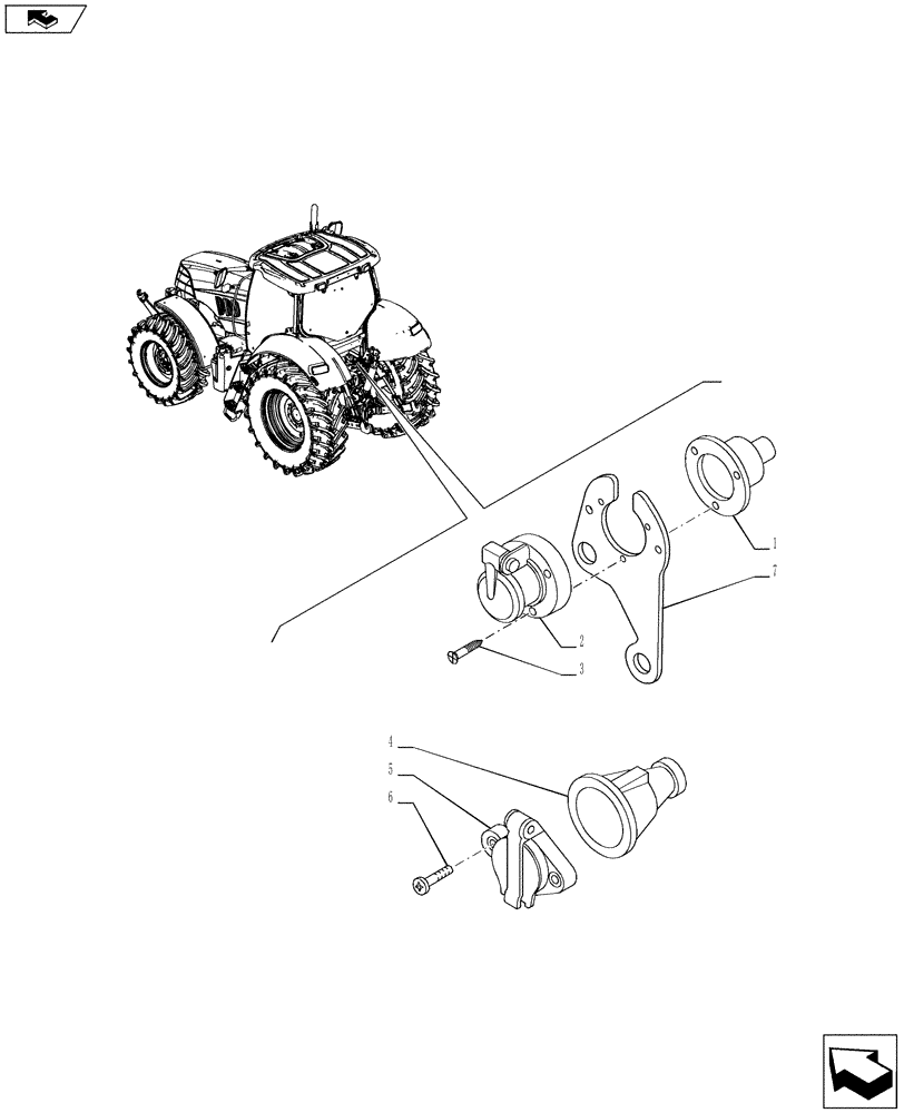 Схема запчастей Case IH PUMA 170 - (55.408.03) - TRAILER SOCKET (55) - ELECTRICAL SYSTEMS