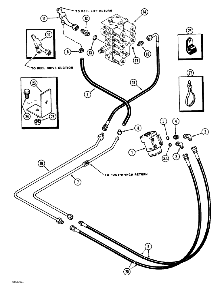 Схема запчастей Case IH 1660 - (5-04) - POWER STEERING SYSTEM, SUPPLY AND RETURN SYSTEM (04) - STEERING