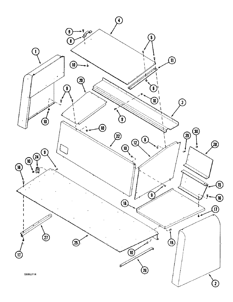 Схема запчастей Case IH 1682 - (9-174) - SERVICE DECK (09) - CHASSIS ATTACHMENTS