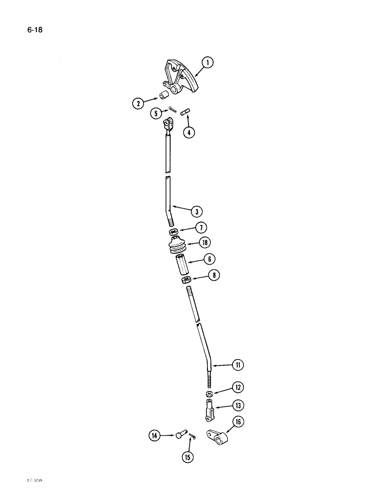 Схема запчастей Case IH 1896 - (6-18) - POWER SHIFT TRANSMISSION, PARK LOCK CONTROL (06) - POWER TRAIN