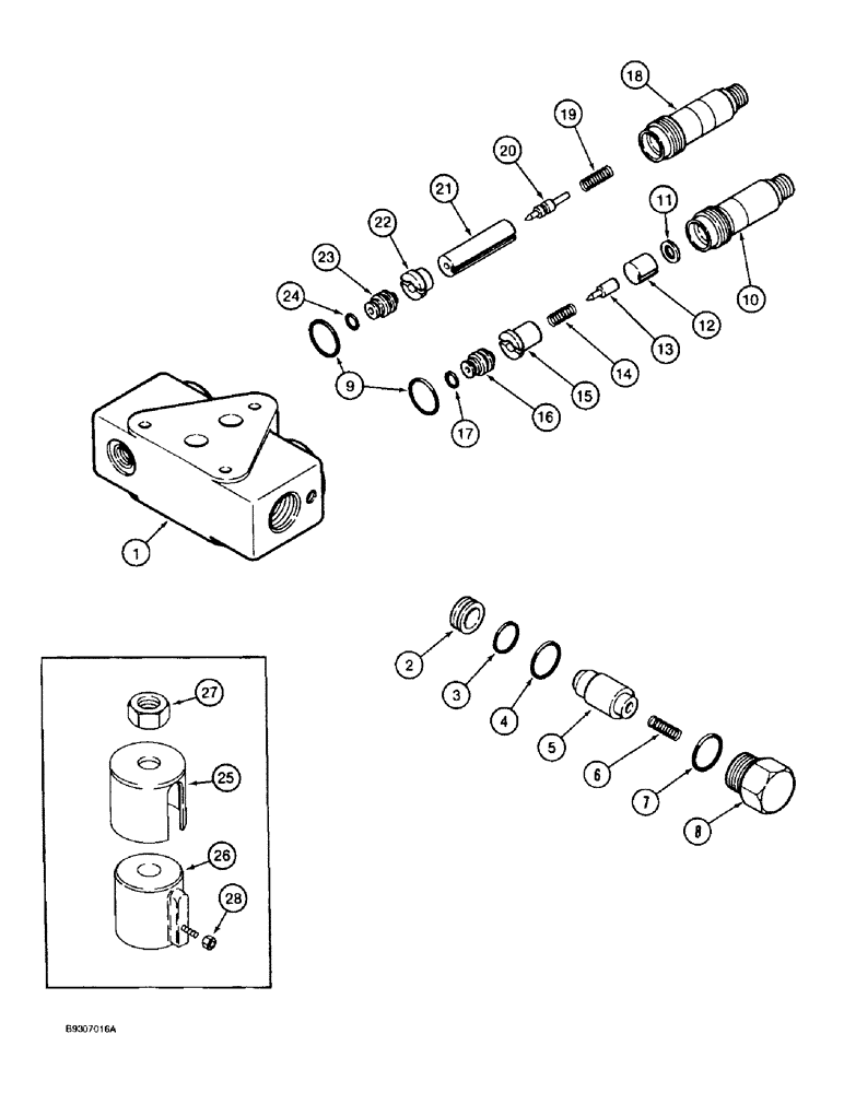 Схема запчастей Case IH 1660 - (8-069A) - UNLOAD/SINGLE BI-DIRECTIONAL VALVE, FOR REEL LIFT (07) - HYDRAULICS