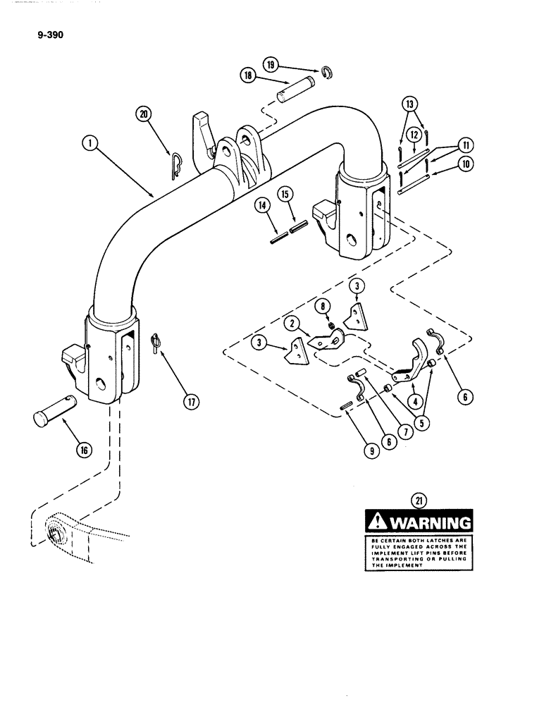 Схема запчастей Case IH 4494 - (9-390) - QUICK HITCH COUPLER (09) - CHASSIS/ATTACHMENTS