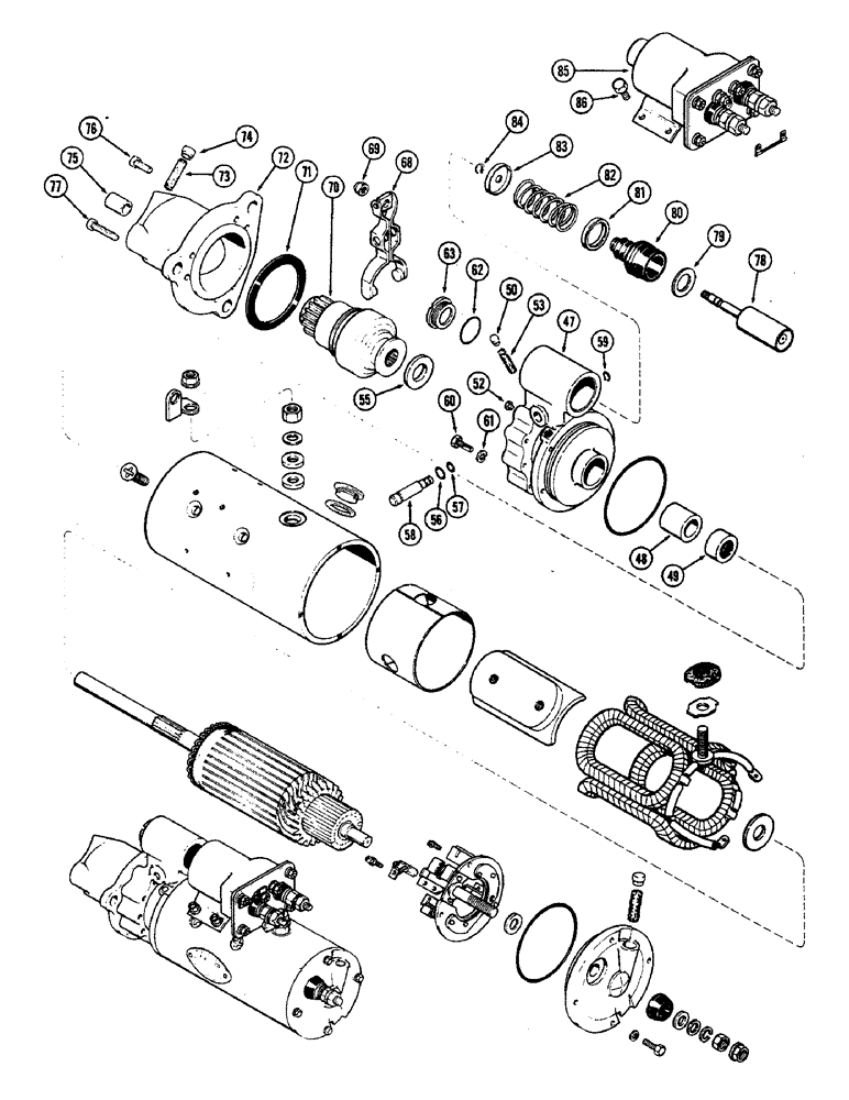 Схема запчастей Case IH 2470 - (108) - STARTER ASSEMBLY, CONTD (04) - ELECTRICAL SYSTEMS