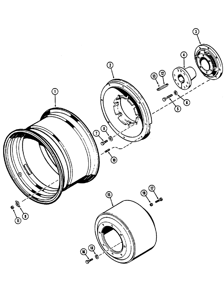 Схема запчастей Case IH 2390 - (6-212) - DUAL REAR WHEELS, CAST, WITH 32" RIMS (812.80 MM), 3-7/8" DIAMETER AXLE (98.42 MM) (06) - POWER TRAIN