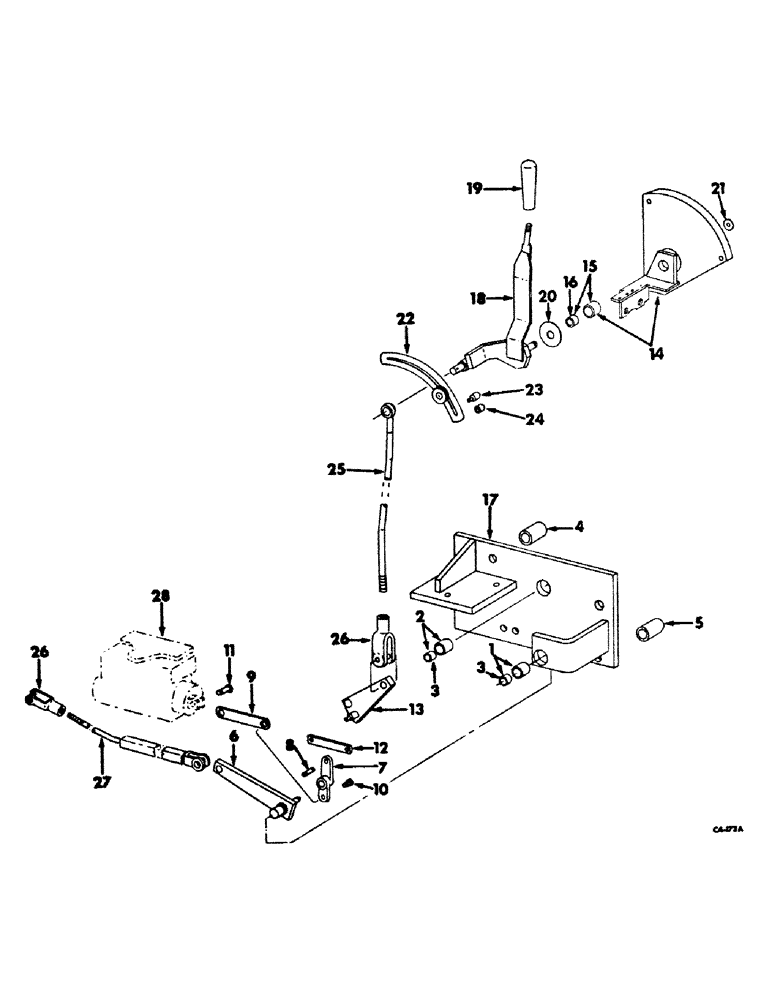 Схема запчастей Case IH 4100 - (H-13) - CONTROLS, THREE POINT HITCH MANUAL CONTROLS Controls