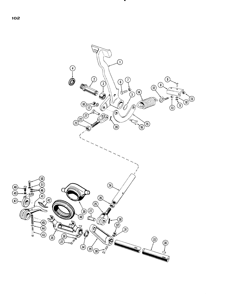 Схема запчастей Case IH 930-SERIES - (102) - FOOT CLUTCH CONTROLS (06) - POWER TRAIN