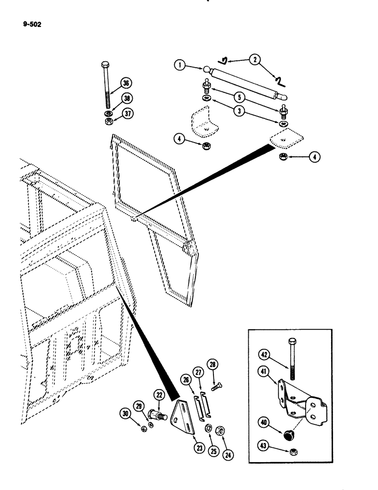 Схема запчастей Case IH 2294 - (9-502) - CAB, DOOR RETAINING PARTS (09) - CHASSIS/ATTACHMENTS