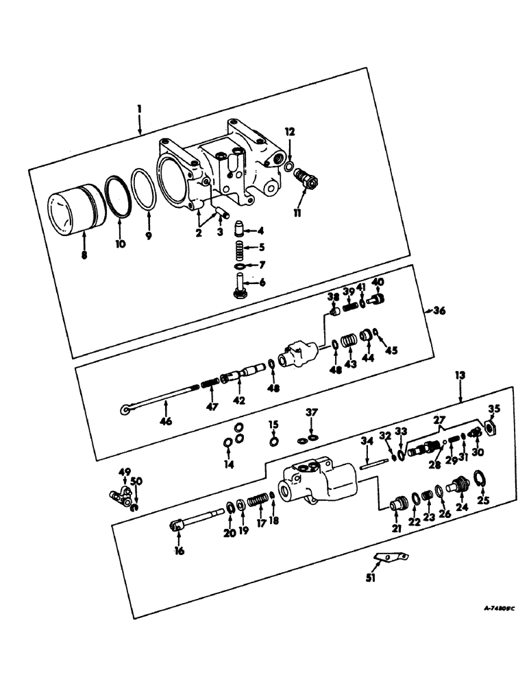 Схема запчастей Case IH 21256 - (F-14) - HYDRAULIC SYSTEM, DRAFT CONTROL CYLINDER AND VALVE (07) - HYDRAULIC SYSTEM