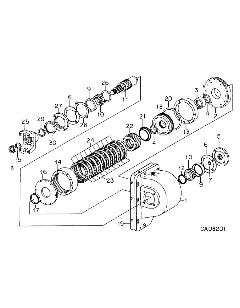 Схема запчастей Case IH 3488 - (07-48) - DRIVE TRAIN, TRANSFER CASE, TRACTORS WITH ALL WHEEL DRIVE, WITH TWO PIECE DRIVE SHAFT (04) - Drive Train