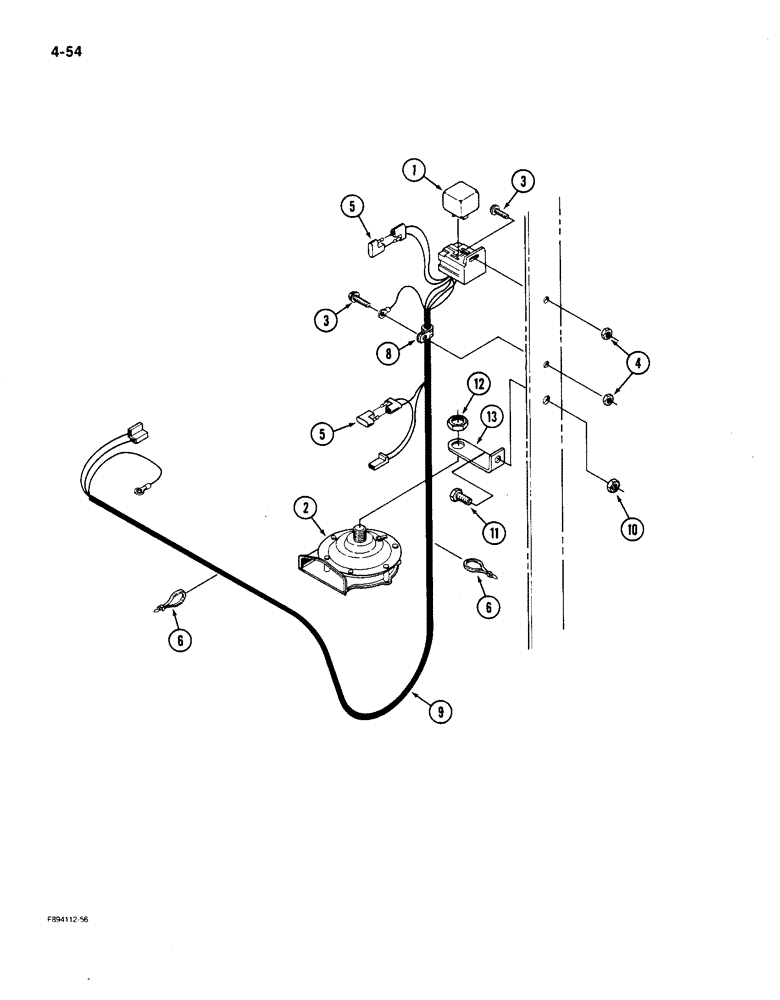 Схема запчастей Case IH 9150 - (4-54) - HORN AND MOUNTING (04) - ELECTRICAL SYSTEMS