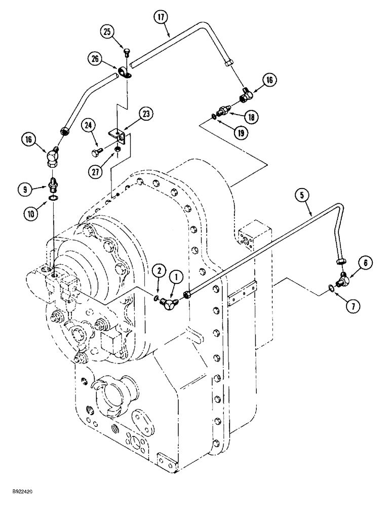 Схема запчастей Case IH 9330 - (6-046) - TRANSMISSION LUBRICATION, TRANSMISSION WITH PTO SYSTEM, IF EQUIPPED (06) - POWER TRAIN