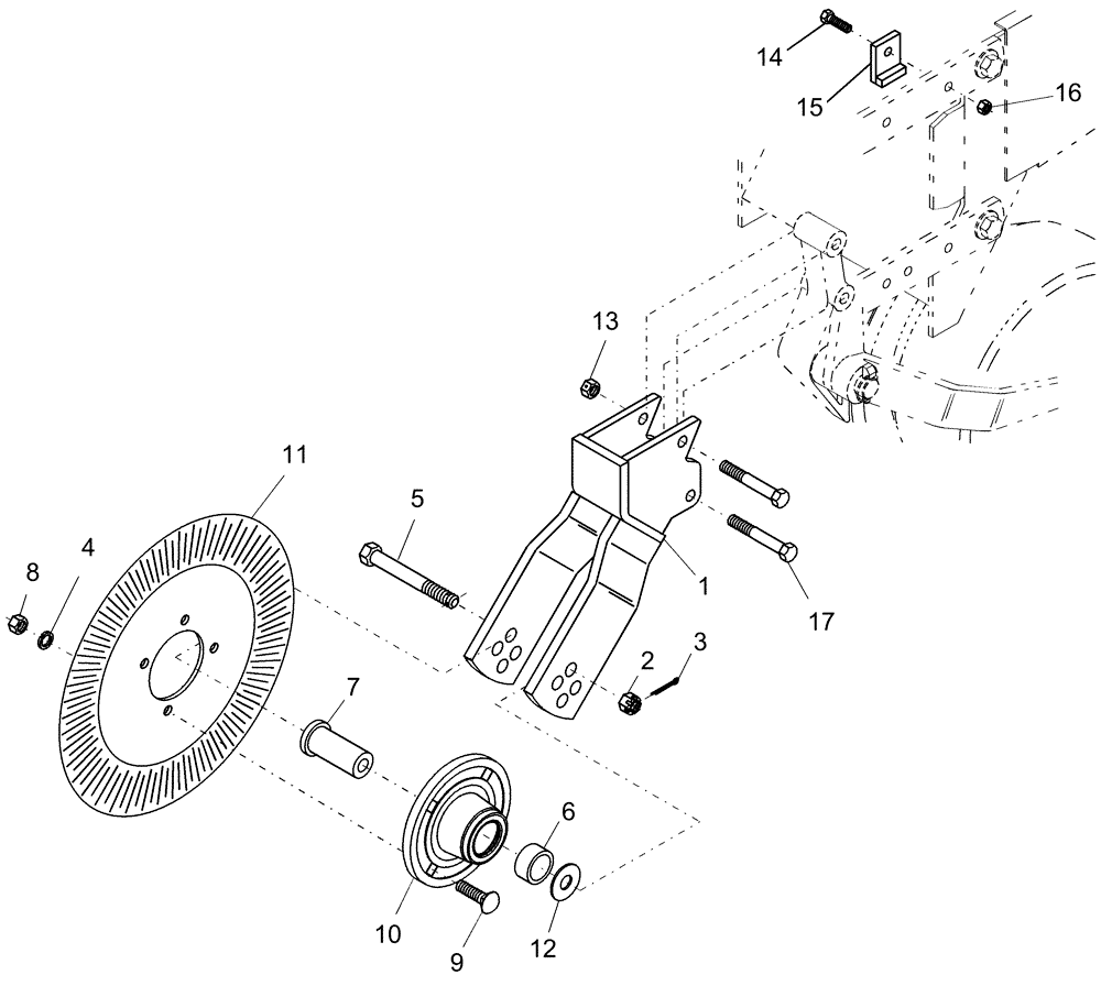 Схема запчастей Case IH 1240 - (75.200.23) - ROW UNIT COULTER ATTACHMENT (75) - SOIL PREPARATION