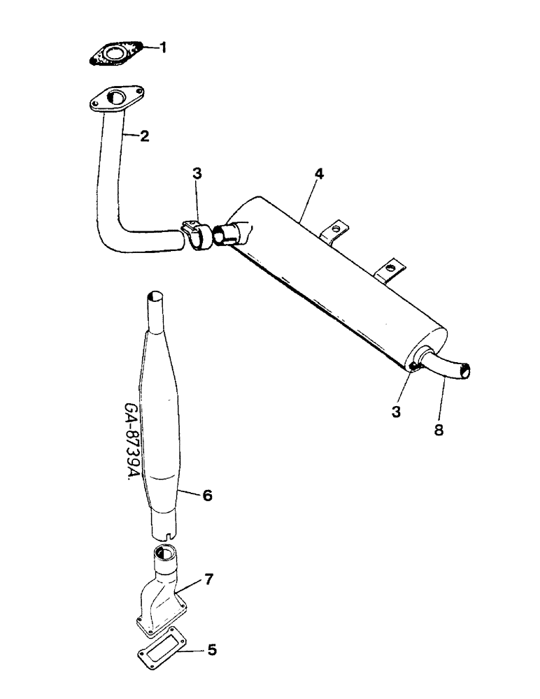 Схема запчастей Case IH 833 - (12-14) - EXHAUST - 733/833 - Power