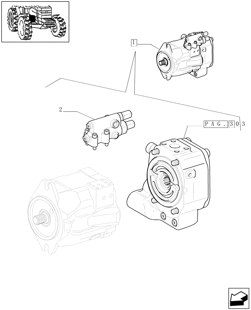 Схема запчастей Case IH PUMA 210 - (1.32.8/01A[01]) - (VAR.004-481) 150 L/MIN PUMP CCLS W/EDC - HYDRAULIC PUMP - BREAKDOWN (03) - TRANSMISSION