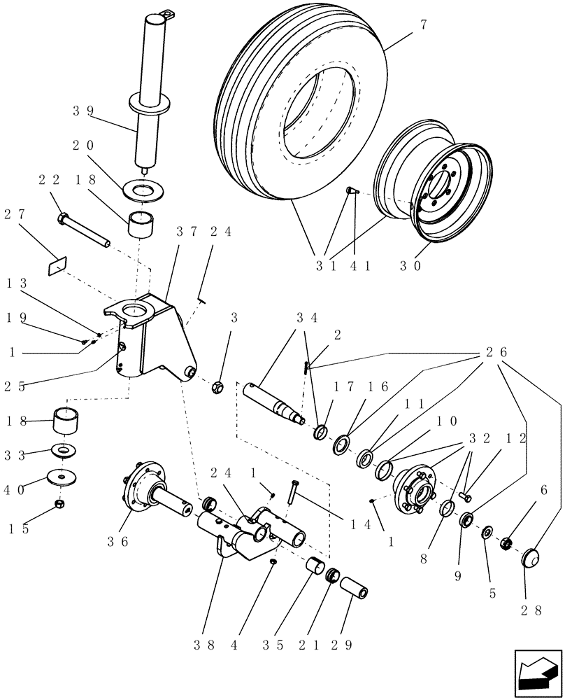 Схема запчастей Case IH ATX400 - (1.170.1) - WING DUAL CASTER ASSEMBLY - BOTTOM (12) - FRAME