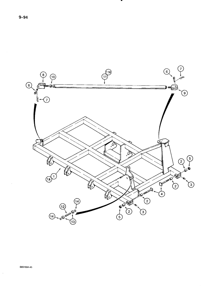 Схема запчастей Case IH 8500 - (9-094) - DRILL FRAME SECTION NUMBER ONE, 33 FOOT WIDE DRILL (09) - CHASSIS/ATTACHMENTS