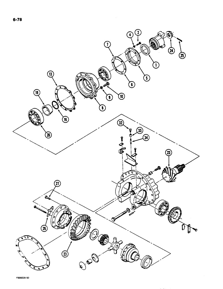 Схема запчастей Case IH 9170 - (6-78) - AXLE ASSEMBLY, DIFFERENTIAL AND CARRIER, K598.60/70 SERIES (CONTD) (06) - POWER TRAIN