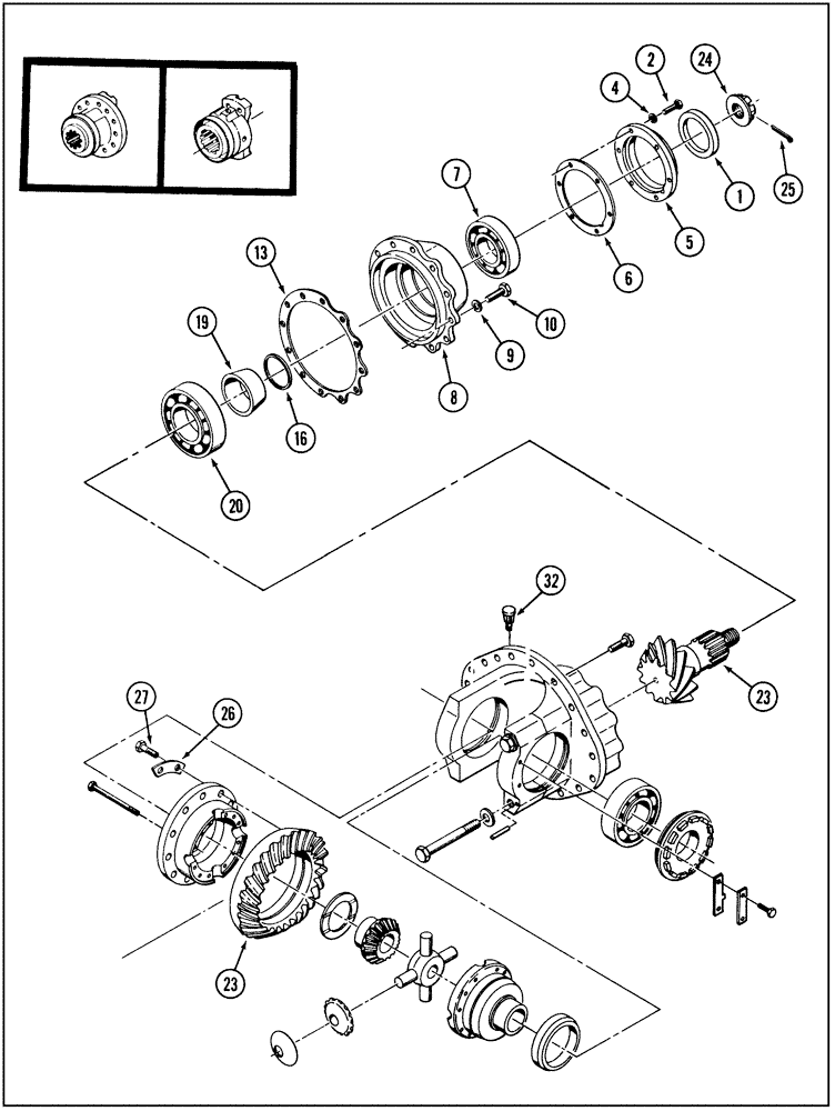 Схема запчастей Case IH 9250 - (6-096) - DIFFERENTIAL, WITHOUT LIMITED SLIP DIFFERENTIAL, ALL STEERABLE AXLES (06) - POWER TRAIN