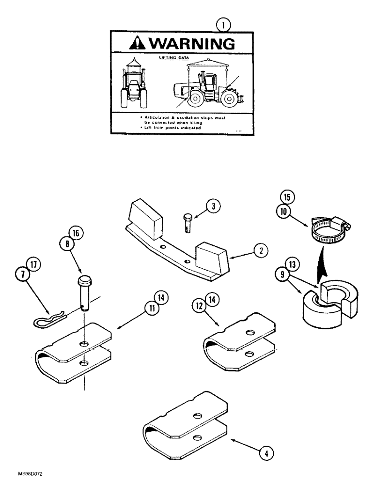 Схема запчастей Case IH 9350 - (9-108) - SHIPPING, LIFTING & ROW CROP SPECIAL ARTICULATION CYL. ACCESSORIES, SHIPPING & LIFTING ACCESSORIES (09) - CHASSIS/ATTACHMENTS