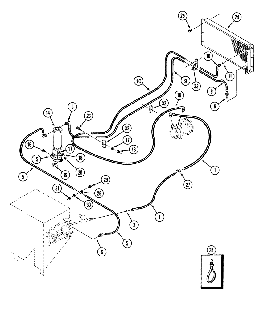 Схема запчастей Case IH 9240 - (9-108) - AIR CONDITIONING LINES, CONDENSER AND RECEIVER-DRIER, 9240 TRACTOR (09) - CHASSIS/ATTACHMENTS